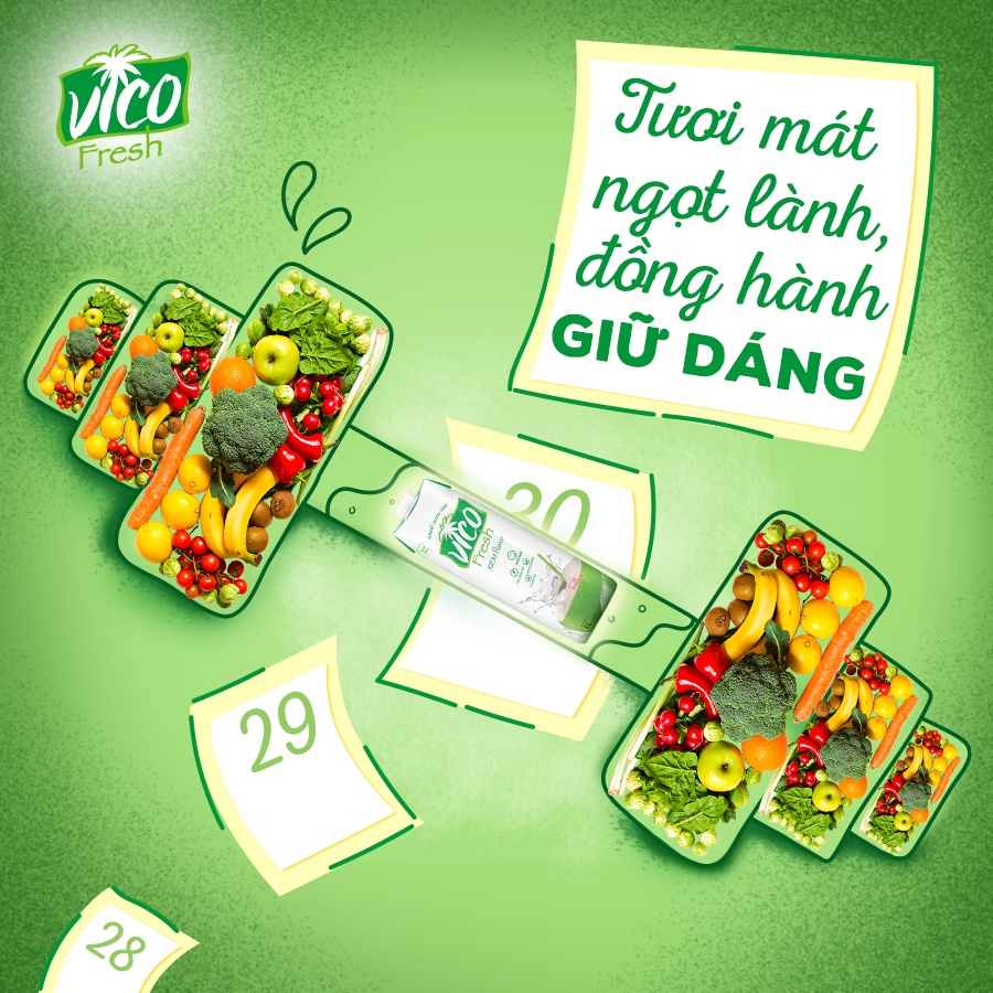 1 Hộp Sữa Dừa Uống Vico Fresh 1L - Vị Nguyên Chất