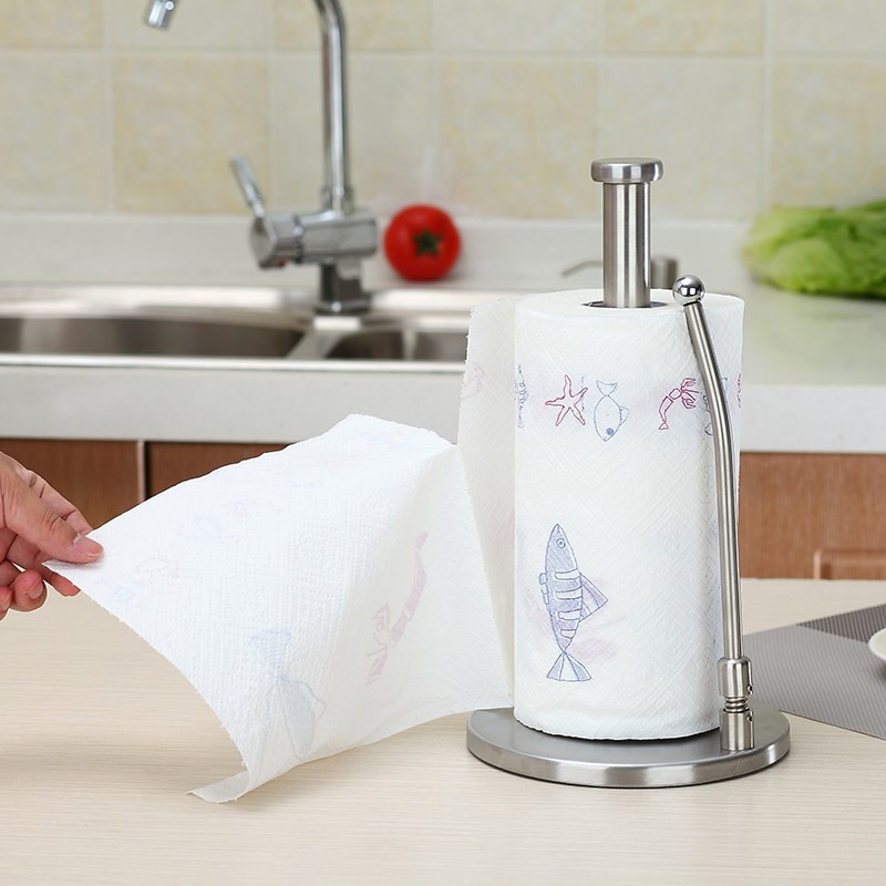 Cây giữ cuộn giấy bếp inox 304 đầm chắc nặng, kéo giấy bằng 1 tay không cần giữ