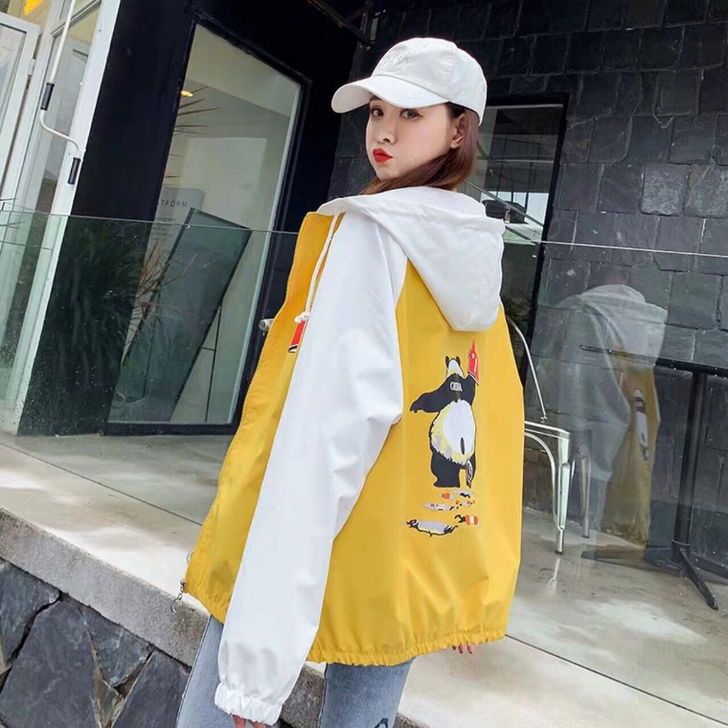 ÁO KHOÁC DÙ PHỐI THÂN IN SIÊU KUTE - CÓ CỔ - MIX VỚI ĐÁM BẠN SIÊU DỄ THƯƠNG | BigBuy360 - bigbuy360.vn