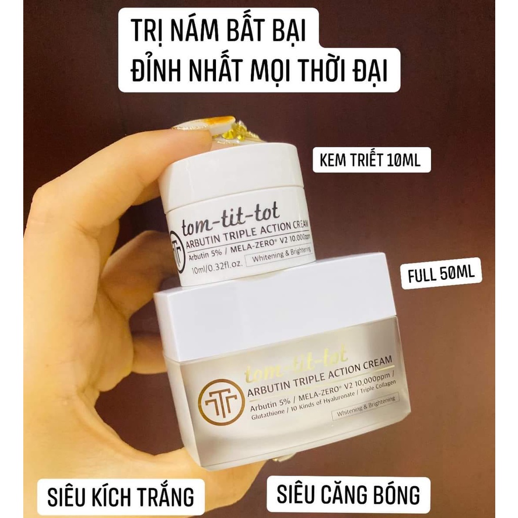 KEM DƯỠNG TRẮNG DA, LOẠI NÁM ARBUTIN 5% MELA ZERO TRIPLE ACTION CREAM - TOM TIT TOT Dung tích 50ml