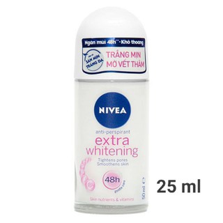 Lăn khử mùi Nivea extra whitening trắng mịn mờ thâm 25ml - lăn khử mùi Nivea nữ