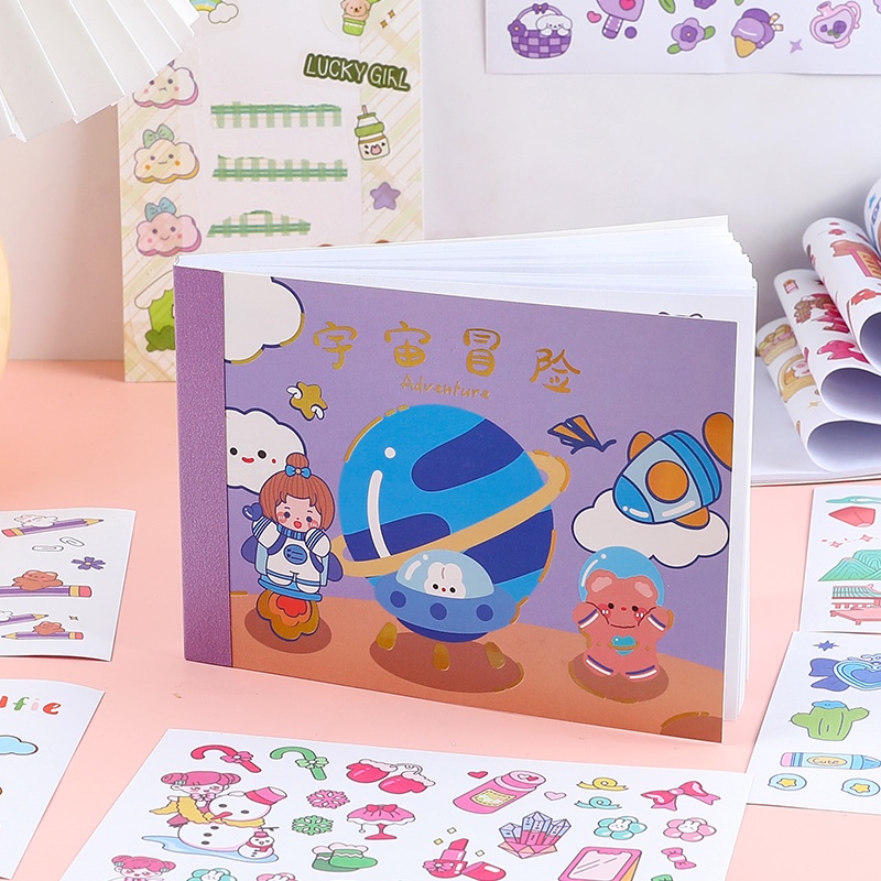 Set 50 Tờ Nhãn Dán Họa Tiết Hoạt Hình Dễ Thương Trang Trí Sổ Tay DIY