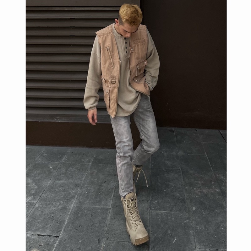 QUẦN JEANS NAM SKINNY XÁM NÂU TRƠN TALURETRO