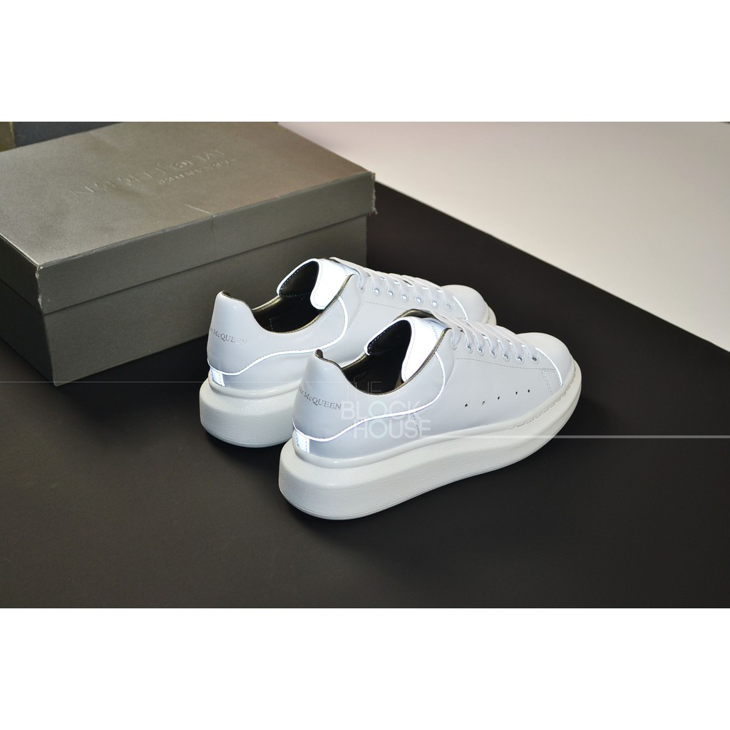 GIÀY ALEXANDER MCQUEEN REFLECTIVE LEATHER WHITE 1:1