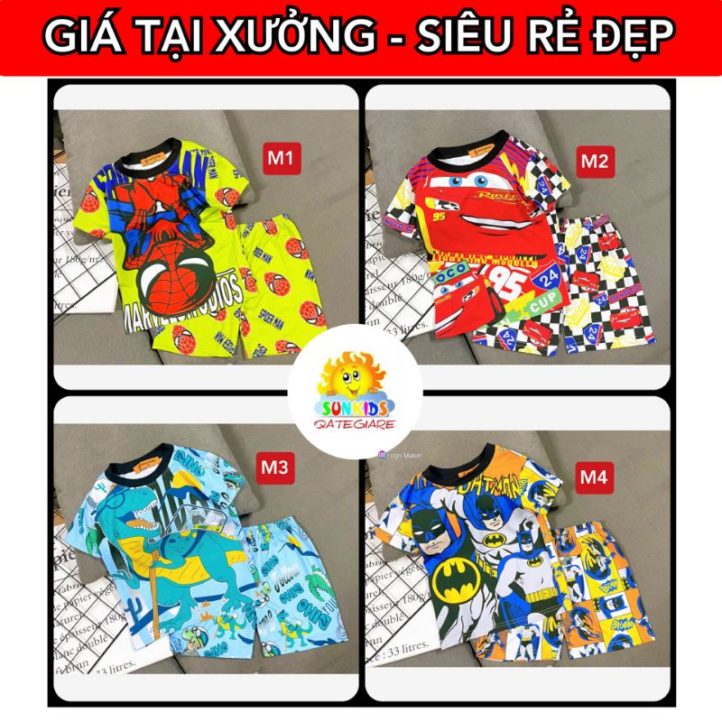Bộ thun lạnh in 3D bé trai SIZE NHÍ đồ bộ bé trai | SỈ QUẦN