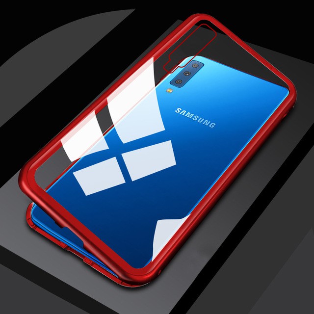 Samsung Galaxy A7 A9 2018 A30 A50 A50S A30S M20 Phone Case Magnetic Magnet Metal Frame Bumper Shell glass Flip Case hard cover | BigBuy360 - bigbuy360.vn