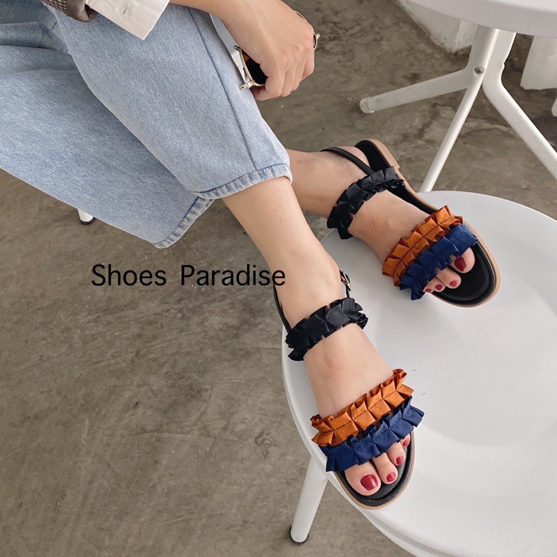 GIÀY SANDAL BẢNG NGANG ĐẾ BỆT NHÚNG BÈO SHOES PARADISE thời trang và cá tính