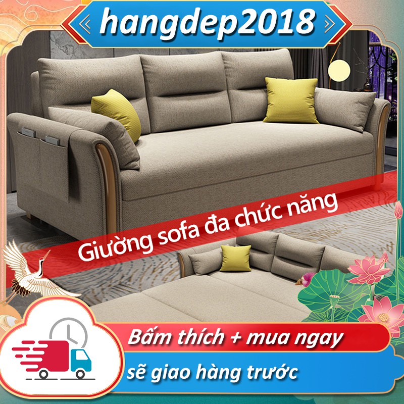 Giường sô pha ghế sô pha mở thành giường 1.8m giường gấp ghế sofa đa năng (Màu kaki) tiện dụng hiện đại - FU322