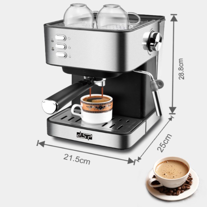 Máy pha cà phê đa năng thương hiệu cao cấp DSP KA3028 - Công suất:  850W - Kích thước: 21.5x25x28.8cm - Hàng Nhập Khẩu