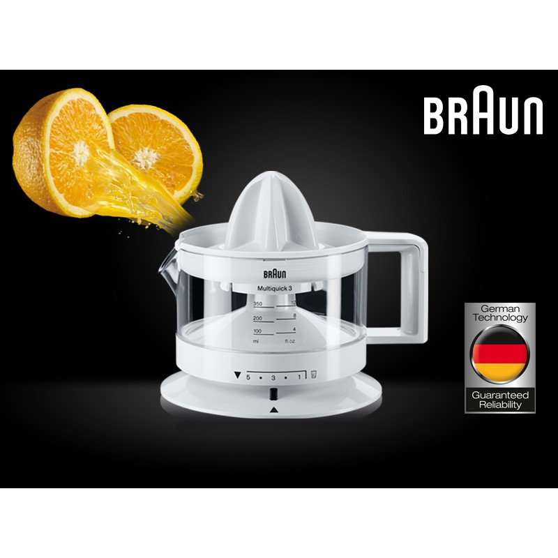 Máy ép vắt cam Braun CJ3000 Sản xuất 100% tại Châu Âu Công suất 20W-Dung tích350ml, lấy nước ép tối đa.