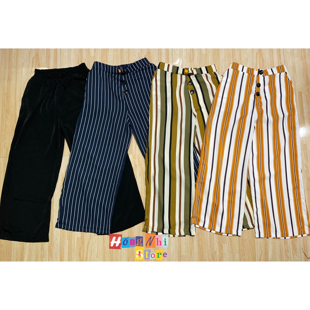 QUẦN CULOTTES SỌC ỐNG RỘNG DÀI - QUẦN SỌC DÀI ỐNG RỘNG - TT