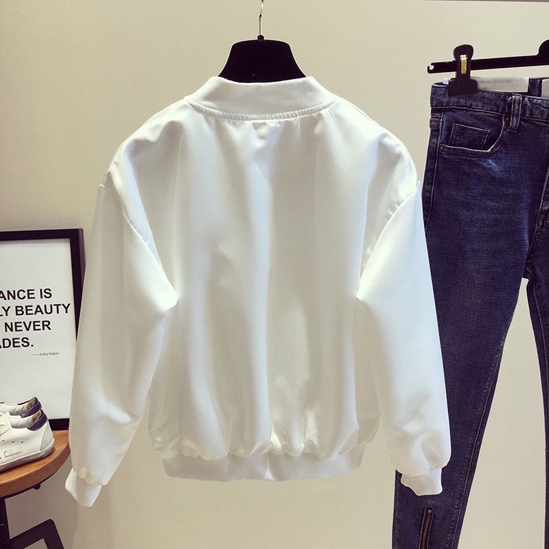 Áo Khoác Dáng Rộng Thêu Họa Tiết Phong Cách Hàn Quốc Thời Trang Xuân Thu Mới