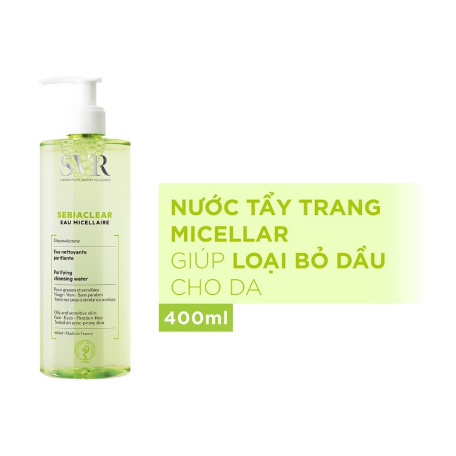 Nước Tẩy Trang SVR Micellar Giúp Loại Bỏ Dầu Cho Da Sebiaclear Eau Micellaire 400ml