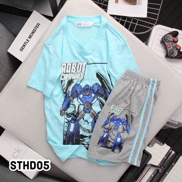 Đồ Bộ Bé Trai Size Đại Set Bộ Trẻ Em Chất Cotton Mền Mại, Họa Tiết in 22kg - 45kg 5 - 14 tuổi - STHD