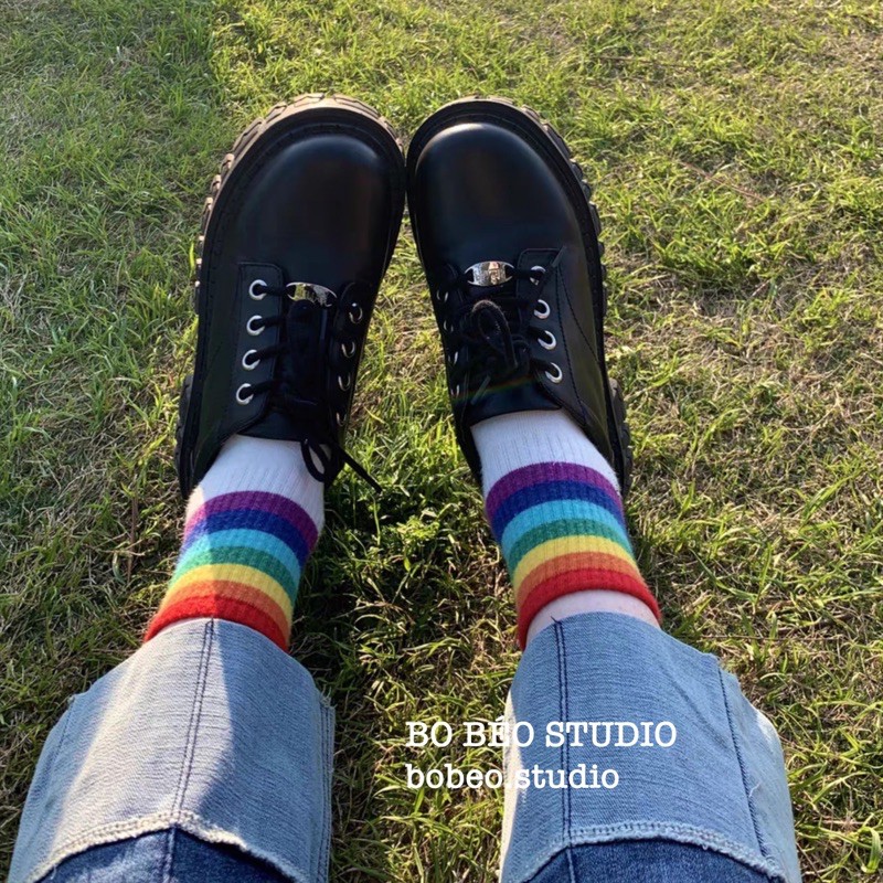 GIÀY ĐẾ BẰNG O2021 LEATHER PLATFORM OXFORD SHOES - GIÀY ULZZANG ĐẾ BẰNG MẪU MỚI 2021 ĐẾ CAO 4CMNA