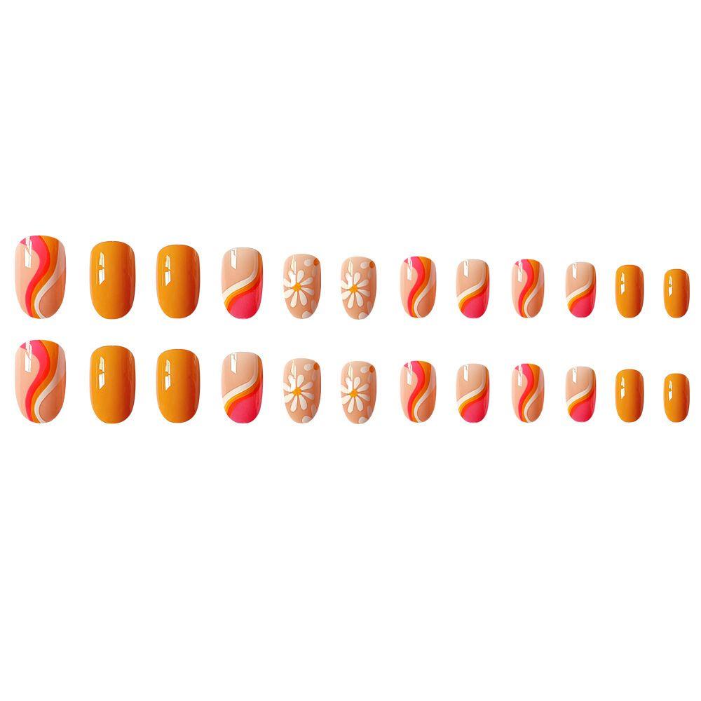 Móng Tay Giả Dáng Dài Màu Sắc Đơn Giản Che Phủ Toàn Diện