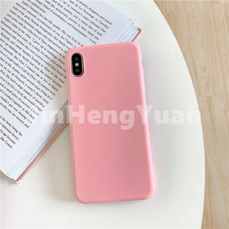 Ốp điện thoại thời trang siêu mỏng màu trơn cho iPhone 6 6s 7 8 Plus X XS MAX XR