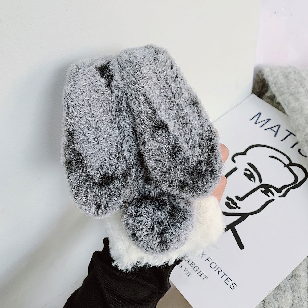 Ốp Điện Thoại Lông Nhung Hình Tai Thỏ Cho iPhone 13 Pro Max 12 Mini 11 Pro Max XS Max X XR SE 6 6S 7 8 Plus