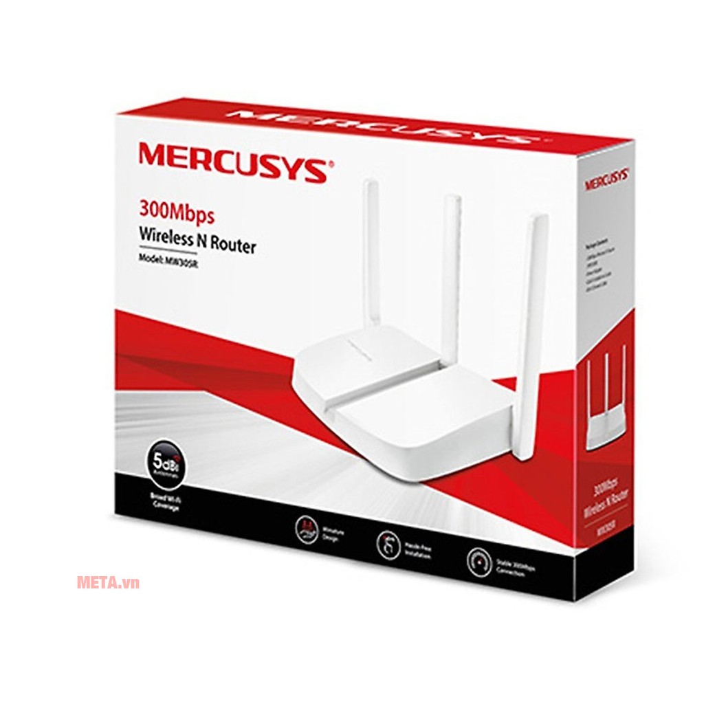 Bộ phát wifi 3 râu Mercusys MW305R chuẩn N 300Mbs | BigBuy360 - bigbuy360.vn