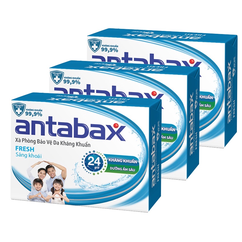 Set 3 bánh Xà Phòng Bảo Vệ Da Kháng Khuẩn Antabax 85g