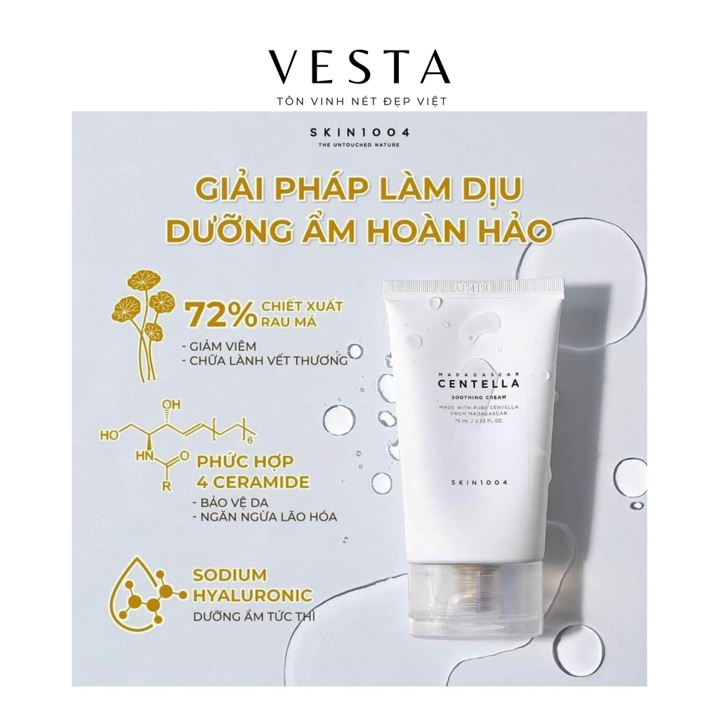 Kem Dưỡng Ẩm Da Rau Má Skin1004 Madagascar Centella Soothing Cream Cho Da Dầu và Da khô