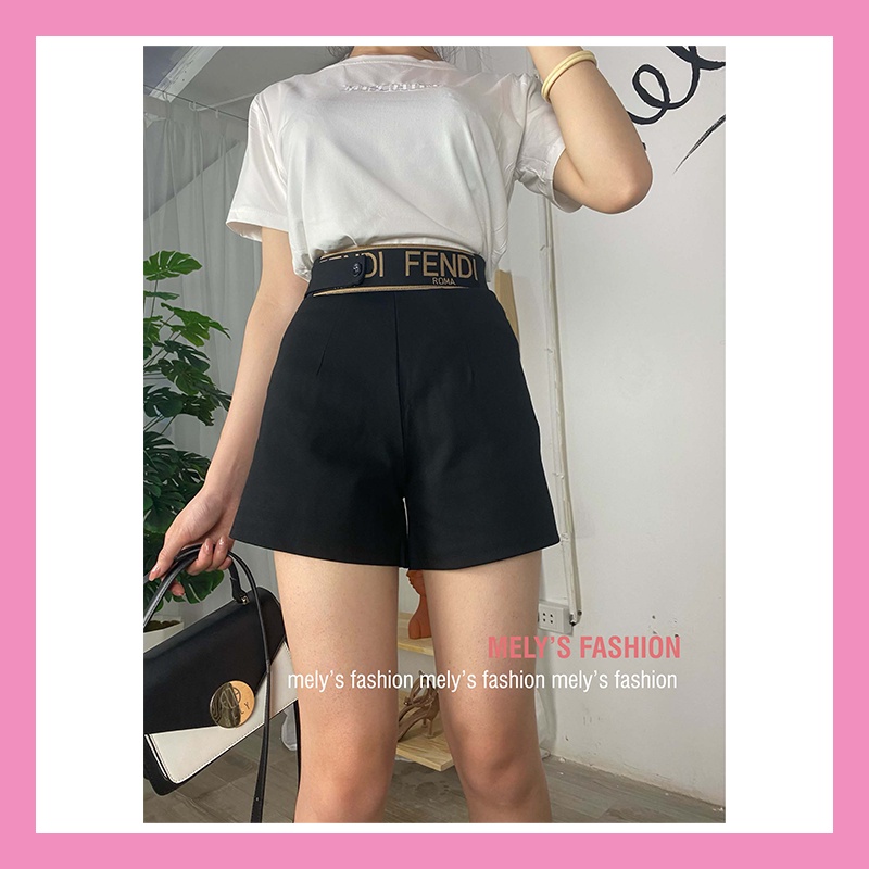 Quần short đùi nữ lưng cao DANCE cạp chun cao to bản chất UMi cao cấp co giãn mặc nhà đi chơi đều xinh QS09