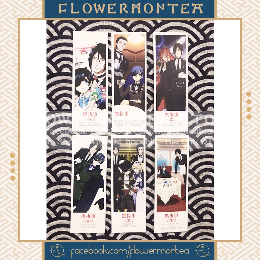 Set 6 Thẻ Đánh Dấu Sách | Bookmark Giấy - Kuroshitsuji | Hắc Quản Gia