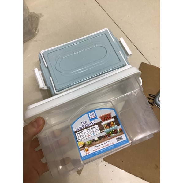 Hộp lạnh 2 quai Việt Nhật, hộp đựng thực phẩm 21cm x14cm x12cm