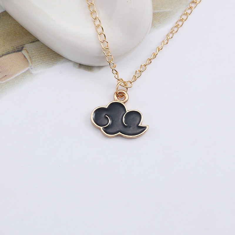 Creative and Simple Colorful Cloud Pendant Necklace, Fashionable Cartoon Golden Clavicle Chain Jewelry