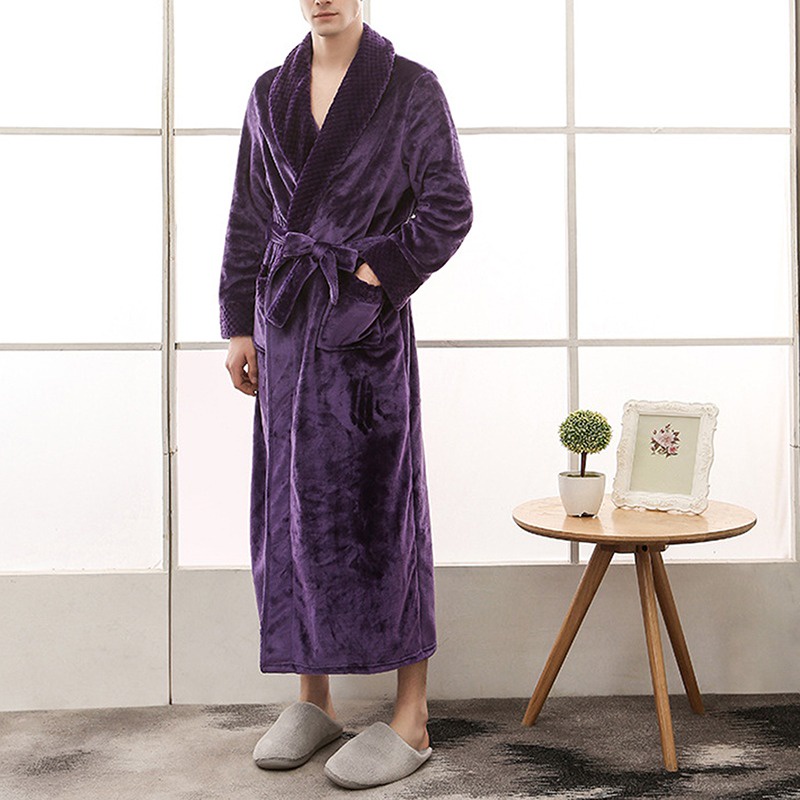 Áo choàng tắm vải lông cừu san hô dày 6 màu thời trang mùa đông cho nữ | BigBuy360 - bigbuy360.vn