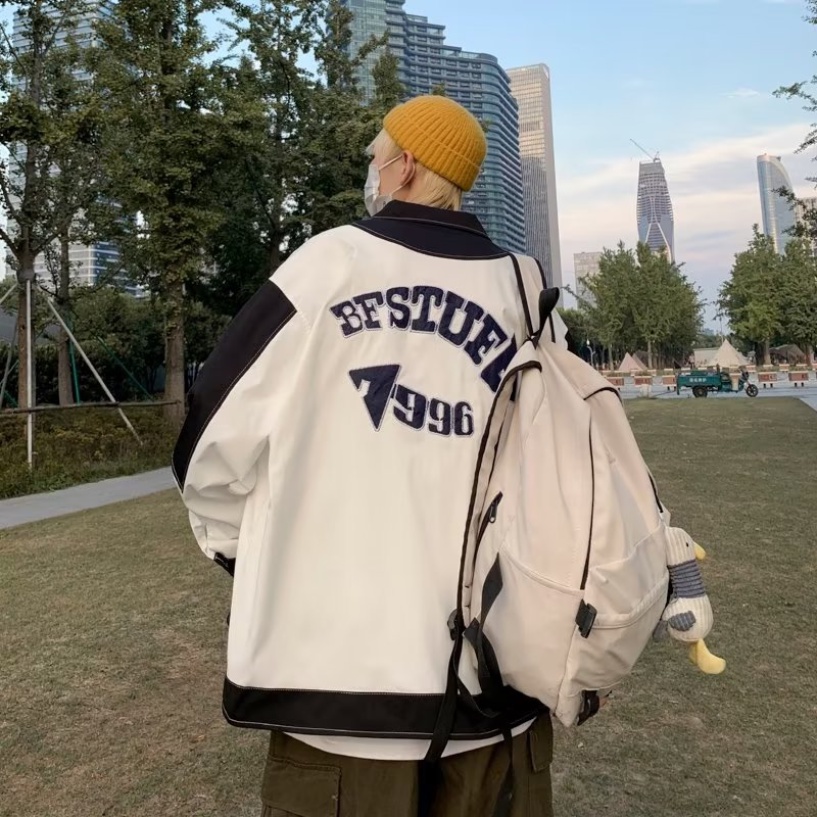 Áo Khoác Tay Dài Dáng Rộng Họa Tiết Kẻ Sọc Phong Cách Hàn Quốc Thời Trang Cho Nam Và Nữ