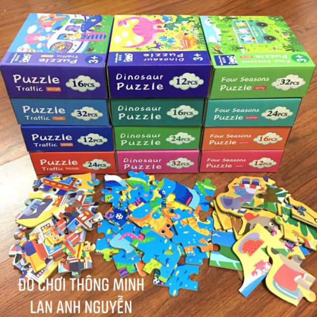 ĐỒ CHƠI THÔNG MINH - BỘ 4 HỘP PUZZLE NHIỀU CẤP ĐỘ