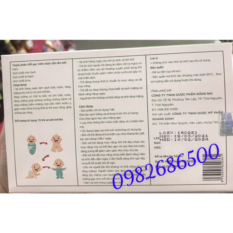 Gạc rơ lưỡi cho bé Dr Care Hộp 35 gói - Khăn lau răng, rơ miệng, tưa lưỡi cho trẻ sơ sinh trở lên