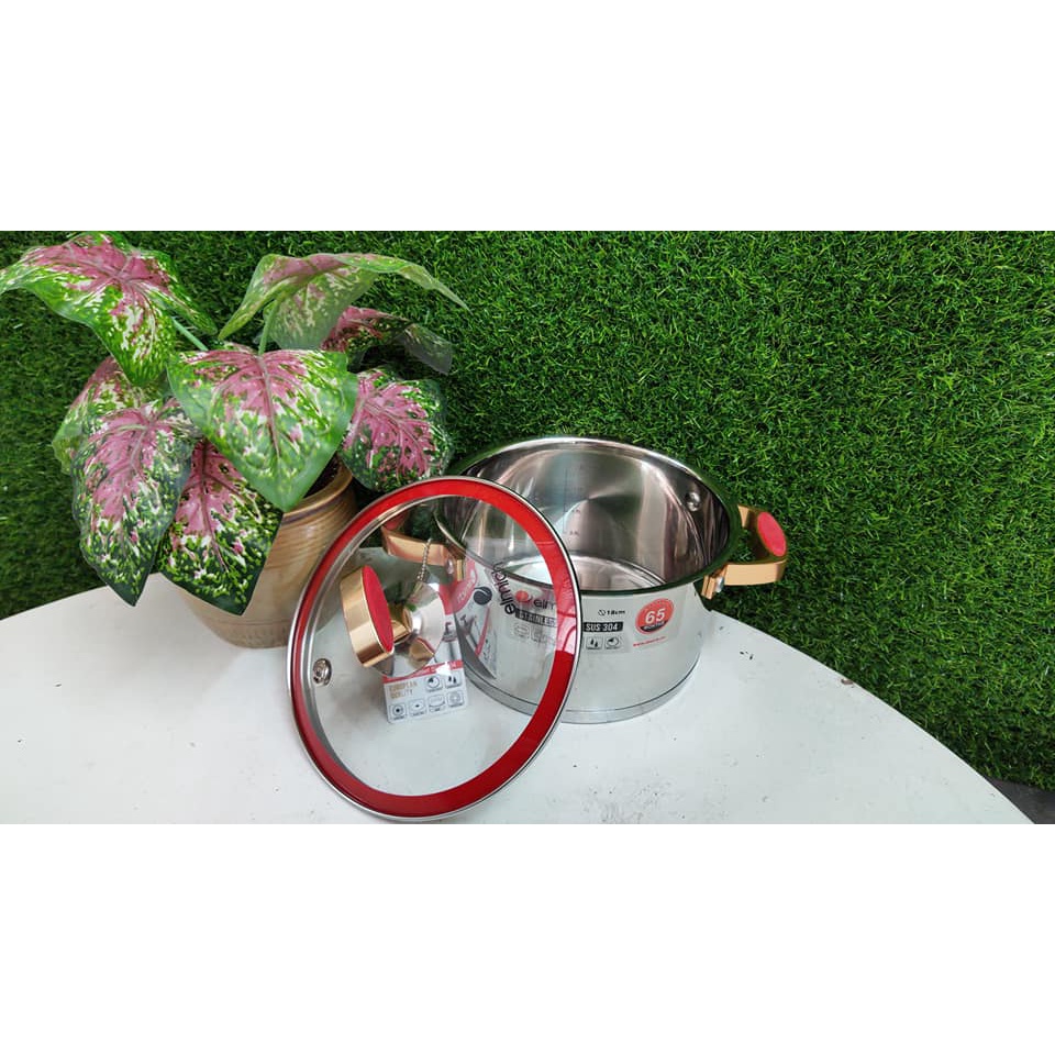 Nồi Elmich inox 304 Red velvet 18cm, 20cm, 22cm, 24cm mã 5267