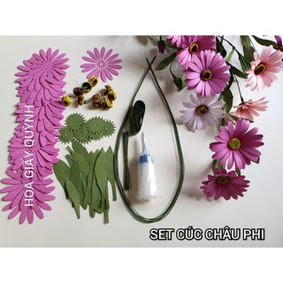 Combo làm HOA CÚC CHÂU PHI TỪ GIẤY  MỸ THUẬT
