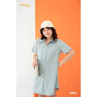 Đầm sơ mi cổ đức nẹp chiết đuôi tôm BIGSIZE (55kg đến 95kg) - 22YD42 - [BU Bigsize Young]