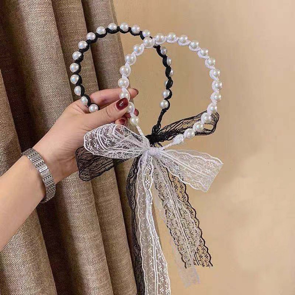 Băng Đô Cài Tóc Đính Hạt Ngọc Trai Ngọt Ngào Thời Trang Pháp Cho Nữ