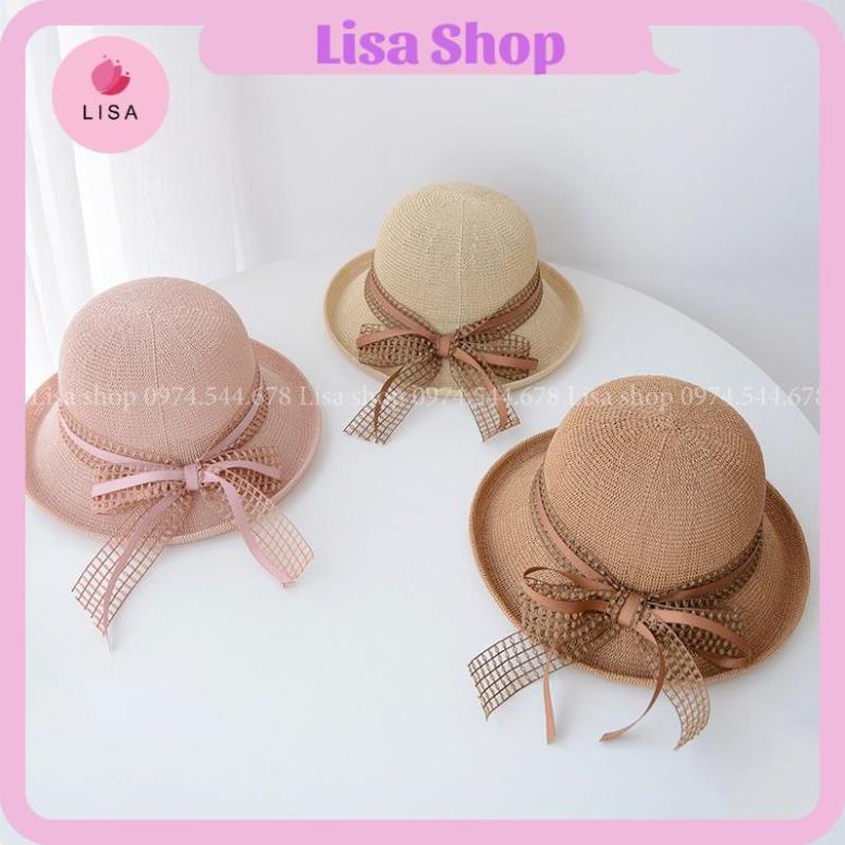 [HÀNG LOẠI 1- ẢNH THẬT] Mũ che nắng thời trang, nón đi nắng vành nhỏ phối nơ phong cách Hàn Quốc cực hot, mẫu M6