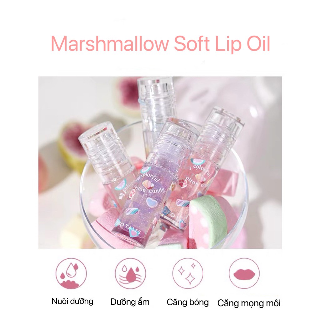 Son dưỡng son bóng GOGO TALES Marshmallow Soft Lip Oil gogotales Moistening Repairing Lip Oil GT248 GOGO80 GT394 GOGO116