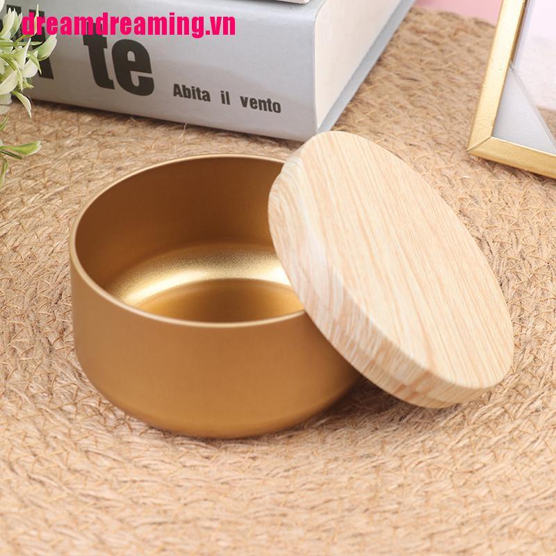 Hộp Đựng Nến Bằng Thiếc Vân Gỗ Độc Đáo