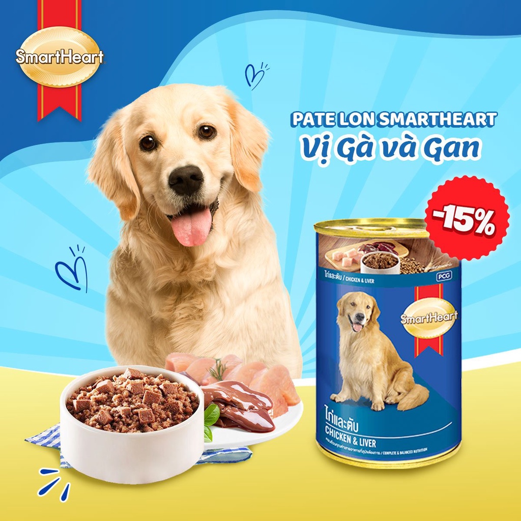 𝗨𝗿𝗯𝗮𝗻_SMARTHEART_ PATE VỊ BÒ, GÀ &amp; GAN CHO CHÓ