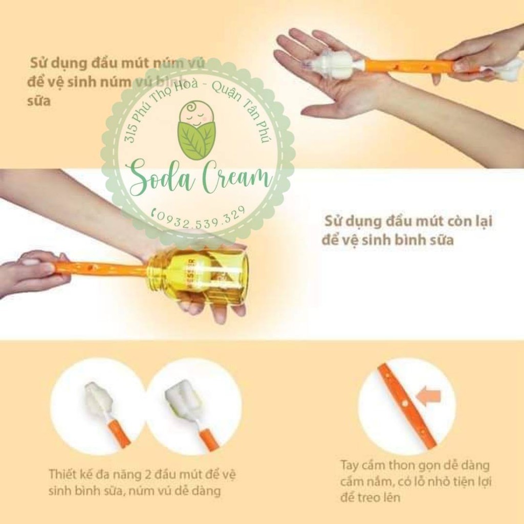 Dụng cụ rửa bình (cọ rửa bình) Wesser 360 độ/đa năng chính hãng CTY Angel