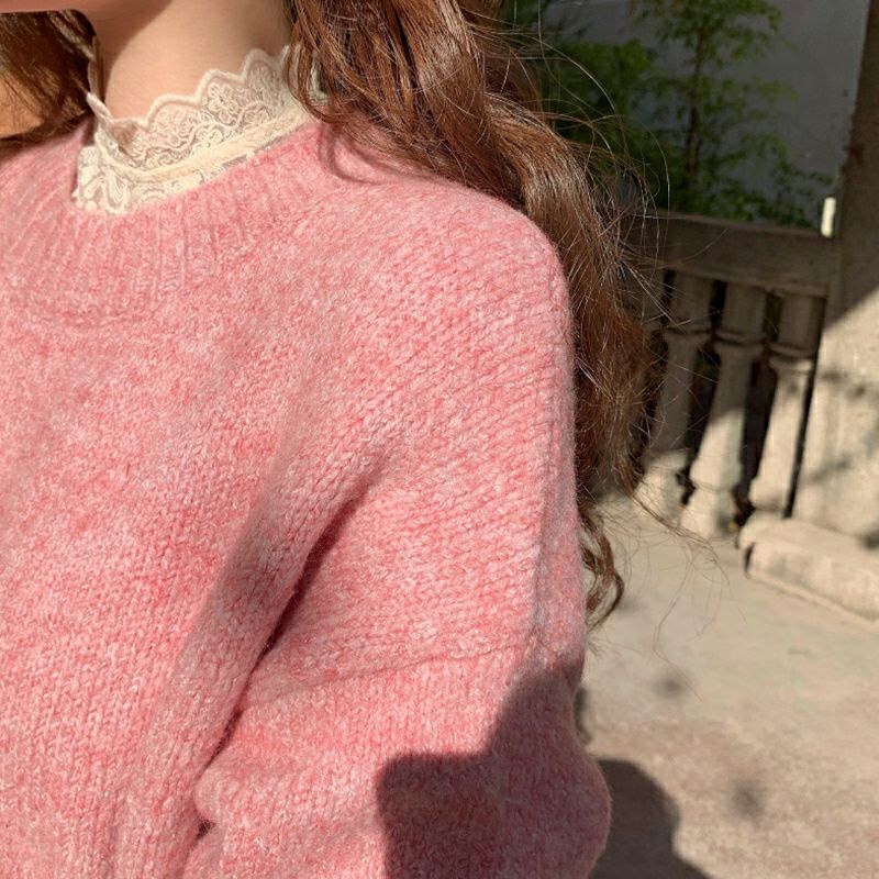 |sẵn đen L|Áo voan mặc trong áo len, sweater Hàn Quốc