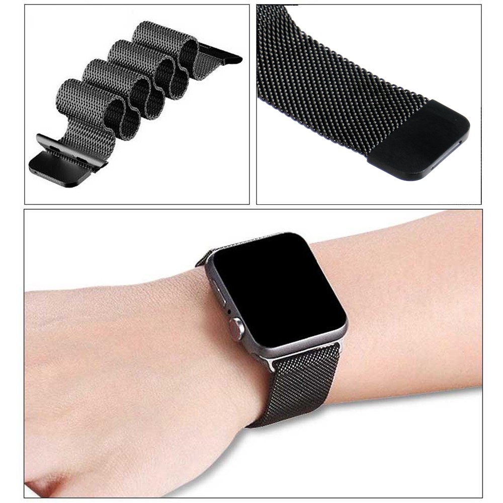 Dây đeo Apple Watch bằng thép không gỉ Milanese-Vòng đeo tay bằng thép có khóa từ tính cho Apple Watch Series 6 / SE / 5/4/3/2/1