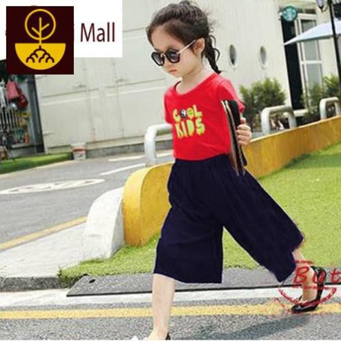 [HOT] Đồ bộ quần áo thun bé gái, kiểu quần ống rộng thời trang (Xanh đen) - Mi Mi shop (190109). Mi Mi shop