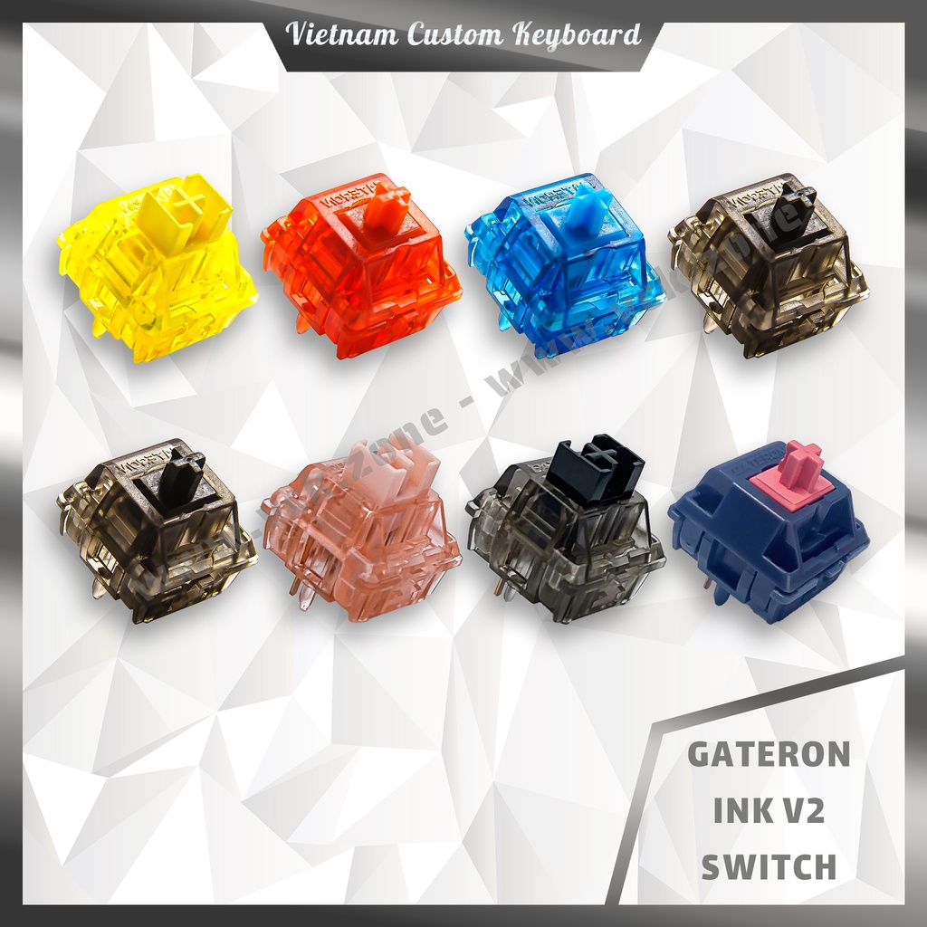 8 Loại Gateron Ink V2 Switch | Yellow | Red | Blue | Black | Pink | Ink 8008 | Box/Silent | Dùng Cho Bàn Phím Cơ | VCK