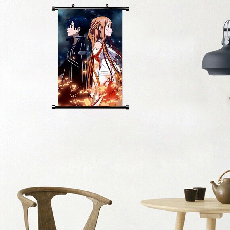 Tranh Cuộn In Hình Nhân Vật Hoạt Hình Sword Art Online
