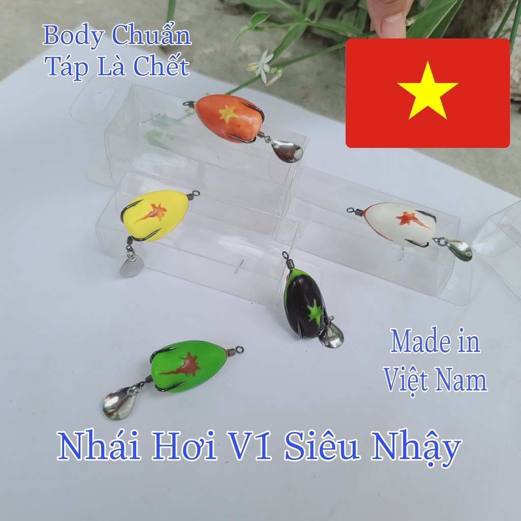 Mồi nhái hơi Frog Toon V1 Made In Việt Nam Siêu Nhậy- Mồi Câu Lóc
