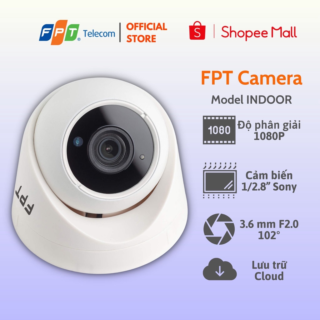 Camera An Ninh FPT - Model Indoor Trong nhà - Cảm biến Full HD - 1080p Bao Gồm 14 tháng Cloud