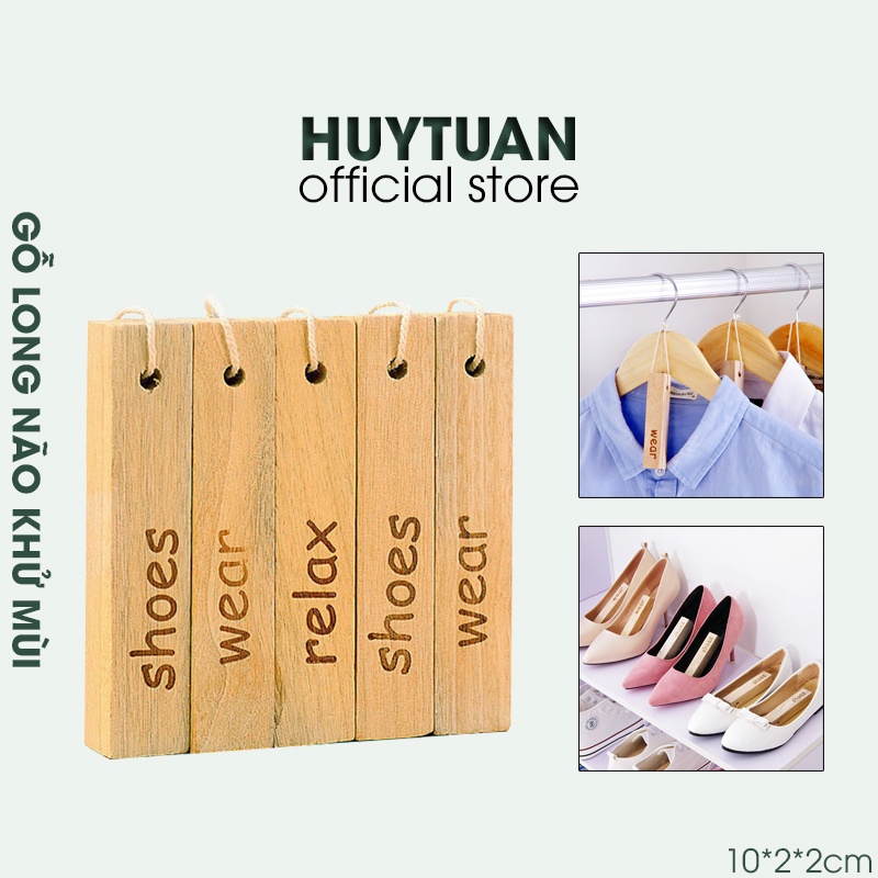 SET 5 thanh gỗ long não khử mùi hôi đuổi côn trùng hiệu quả treo tủ quần áo, tủ giày